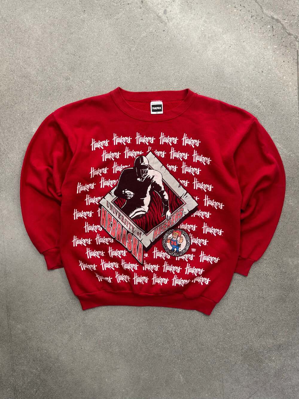 Vintage University of Nebraska Cornhuskers Collegiate Football Crewneck Sweatshi